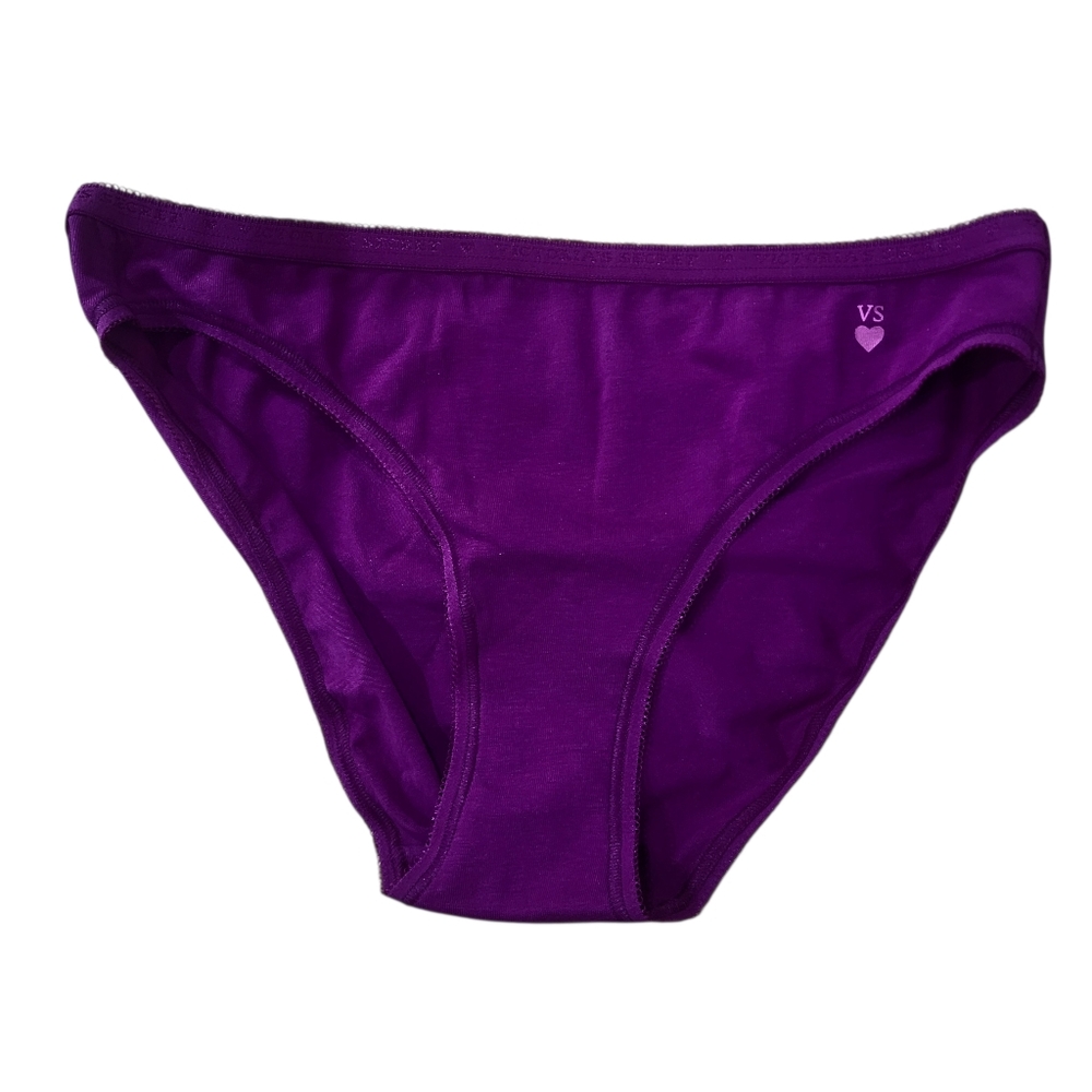 Victoria's Secret Deep Purple Bikini Panty with Heart Logo